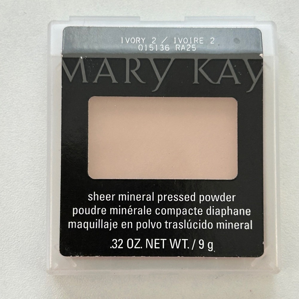 Mary Kay Pressed Powder Women 0.32oz Ivory 2 Like New Sheer Mineral Discontinued